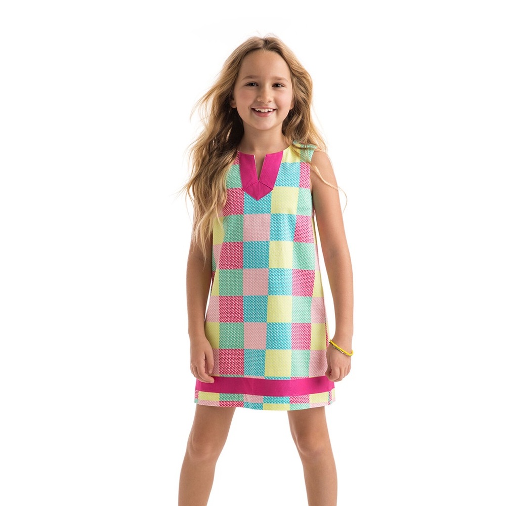 Vineyard Vines Girls Whale Patchwork Shift Dress